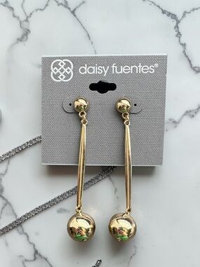 Daisy Fuentes Gold Ball Drop Earrings